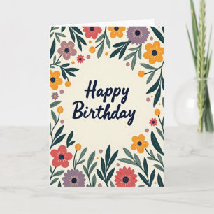 Tender Botanical Birthday Card