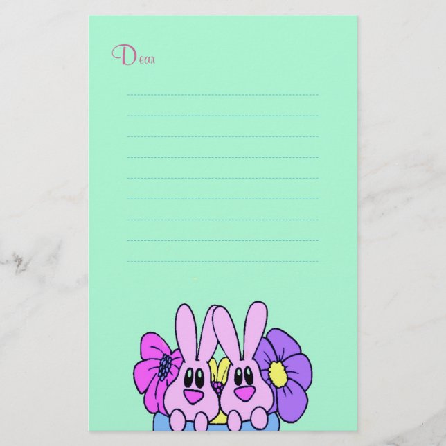 Tender Bunnies Stationery (Front)