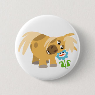 Tender Cartoon Pony and Flower Button Badge