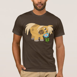 Tender Cartoon Pony and Flower T-shirt