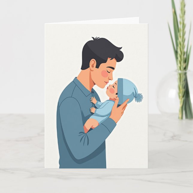 Tender Fathers Day Embrace Card (Front)
