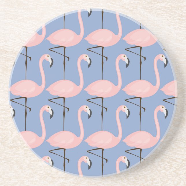 Tender Flamingo Pattern Coaster (Front)