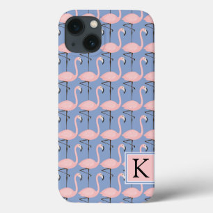Tender Flamingo Pattern   Monogram iPhone 13 Case