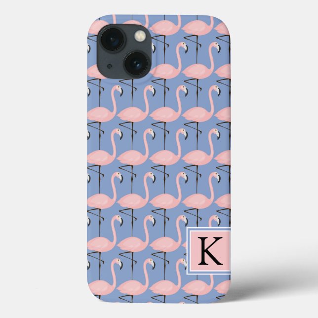 Tender Flamingo Pattern | Monogram Case-Mate iPhone Case (Back)
