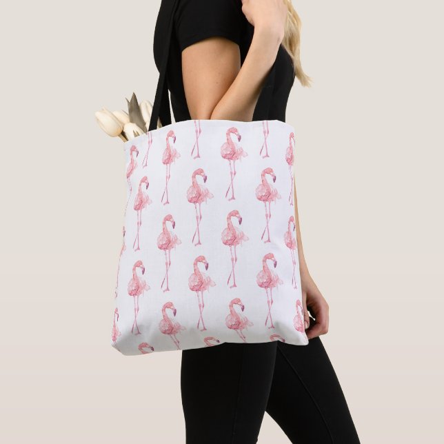 Tender Flamingo Series Design 2 Tote Bag (Close Up)