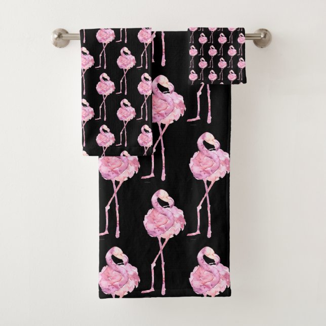 Tender Flamingo Series Design 3 Bath Towel Set (Insitu)
