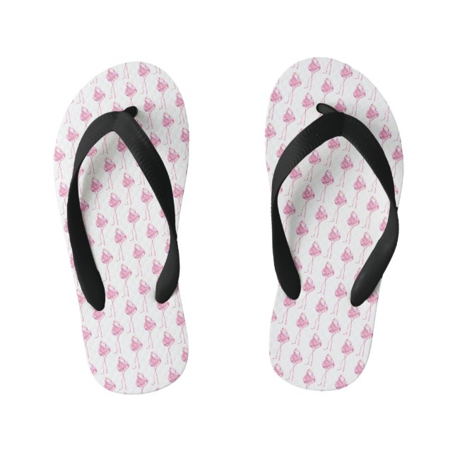 Tender Flamingo Series Design 3  Kid's Jandals (Footbed)