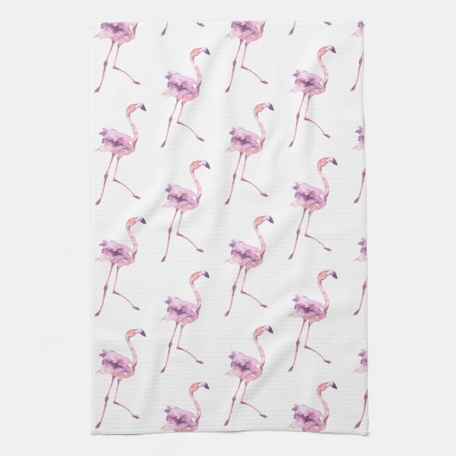 Tender Flamingo Series Design 5 Tea Towel (Vertical)