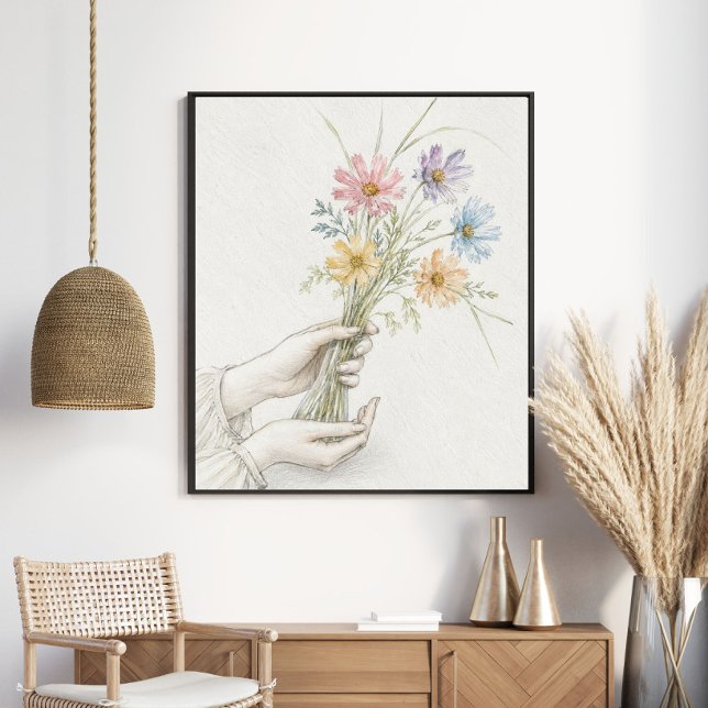 Tender Hands Sharing Wildflowers Poster (Creator Uploaded)