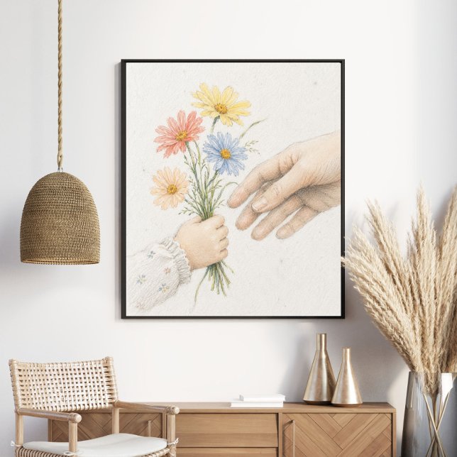 Tender Hands Sharing Wildflowers Poster (Creator Uploaded)