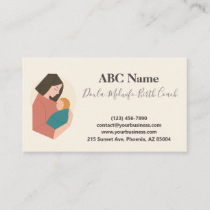 Tender Hold Modern Doula & Birth Coach Business Card