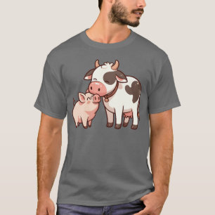 Tender kiss cow and pig friends T-Shirt