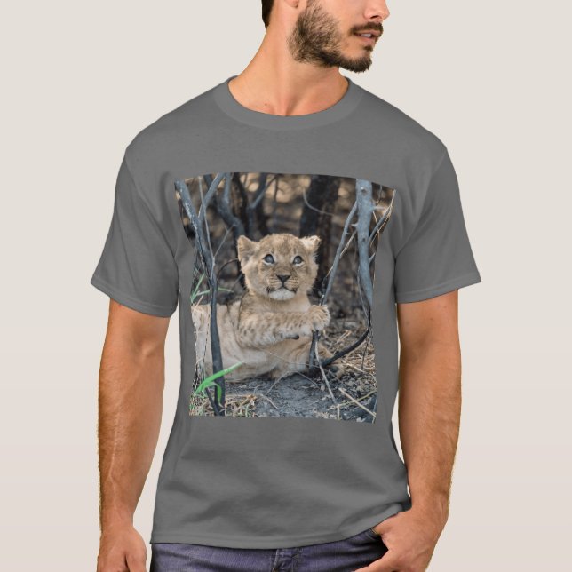 Tender Lion Cub Dreaming in the Shade African Wild T-Shirt (Front)
