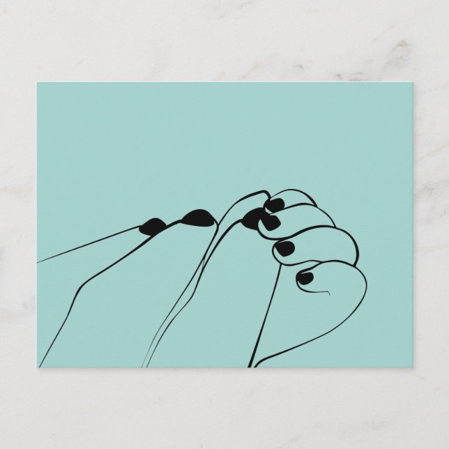 Tender Monochrome Mum Baby Hands Postcard (Front)