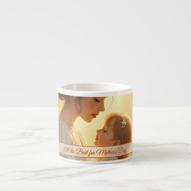 Tender Motherly Love in Blooming Light Espresso Cup (Front)