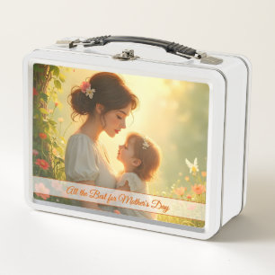 Tender Motherly Love in Blooming Light Metal Lunch Box