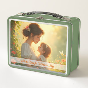 Tender Motherly Love in Blooming Light Metal Lunch Box