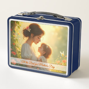 Tender Motherly Love in Blooming Light Metal Lunch Box