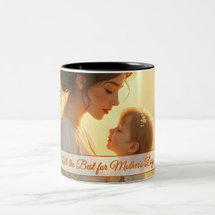 Tender Motherly Love in Blooming Light Two-Tone Coffee Mug