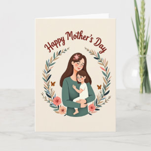Tender Mothers Day Wreath Card