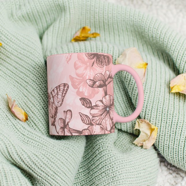 Tender Pink  Butterflies Mug (Creator Uploaded)