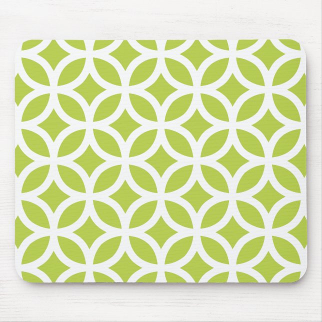 Tender Shoots Green Geometric Mouse Pad (Front)