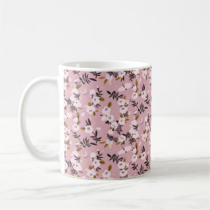 Tender spring cherry blossom on pink coffee mug