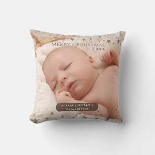 Tender Starry Christmas Personalised Photo Holiday Cushion