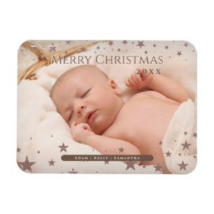 Tender Starry Christmas Personalised Photo Holiday Magnet