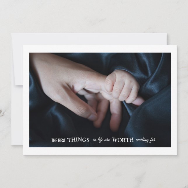 Tender Touch Photo Birth Announcement (Front)