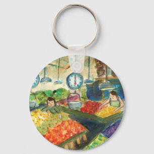 Tending the Produce Keychain (Pike Place Seattle)