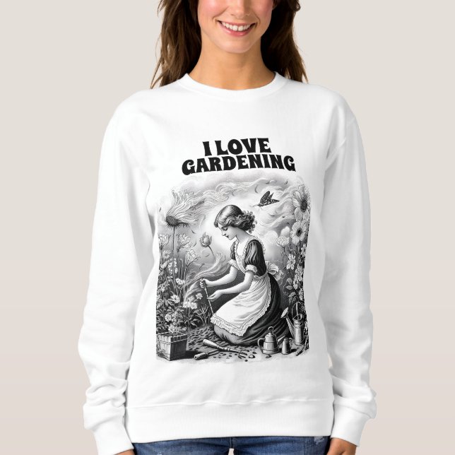 Tending to flowers sweatshirt (Front)