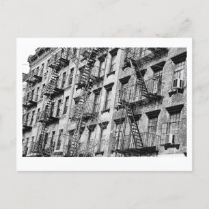 Tenement fire escapes in Manhattan postcard