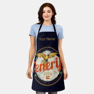 Tenerife and Parrot Canary Islands Spain Vintage Apron