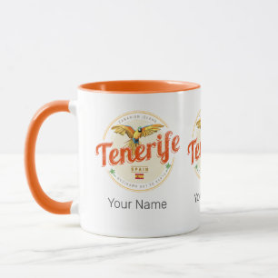 Tenerife and Parrot Canary Islands Spain Vintage Mug