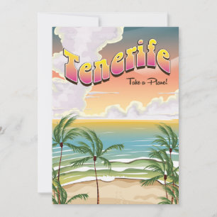 Tenerife beach Holiday poster Card