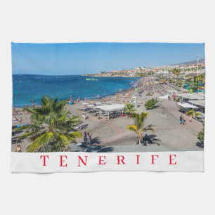 Tenerife beach tea towel
