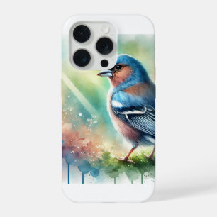 Tenerife Blue Chaffinch 230824AREF139 - Watercolor iPhone 15 Pro Case