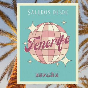 Tenerife canarias España vintage party Postcard