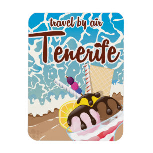 Tenerife ice cream cartoon travel poster magnet