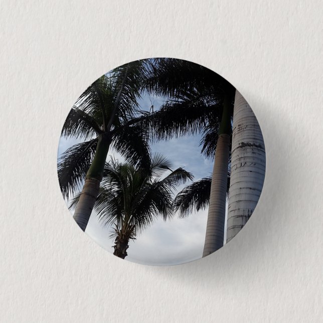 Tenerife Palm Trees Button Badge (Front)