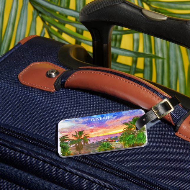 Tenerife Spain Canary Island vintage travel Luggage Tag (Front Insitu 3)