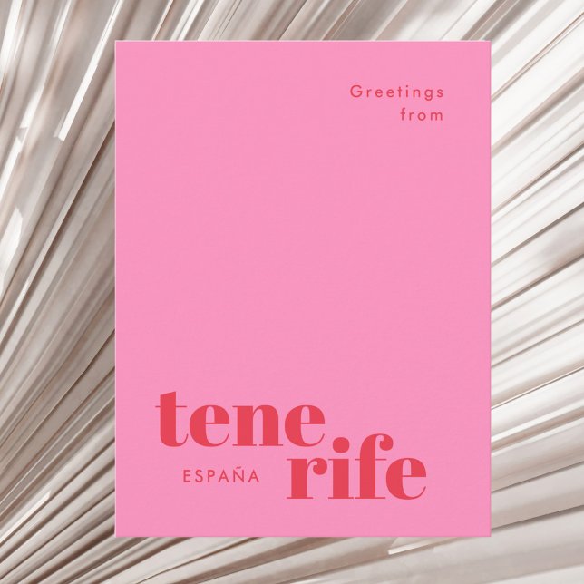 Tenerife Spain modern typography Postcard (Creator Uploaded)