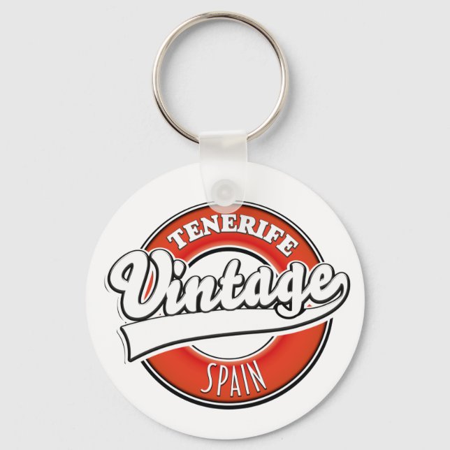 tenerife spain vintage style logo key ring
