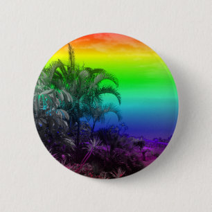 Tenerife/Teneriffa,Rainbow 6 Cm Round Badge