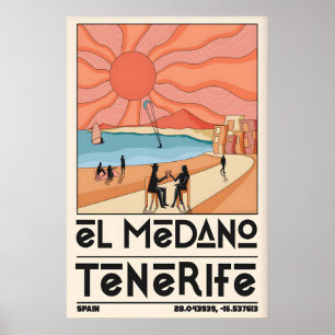 Tenerife Travel Poster El Medano Beach, Oversized