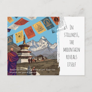 Tengboche Monastery Everest Prayer FlagsMotivation Postcard