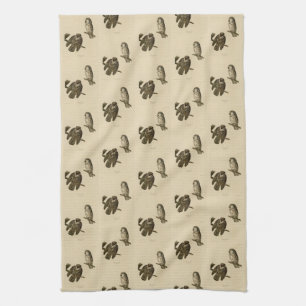 Tengmalm's (Boreal) Owl Audubon's Birds of America Tea Towel