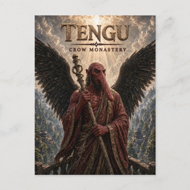 Tengu Crow Monastery Dark Cinema Postcard (Front)