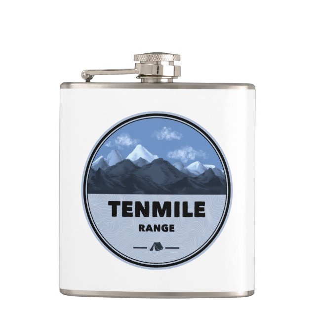 Tenmile Range Colorado Camping Hip Flask (Front)